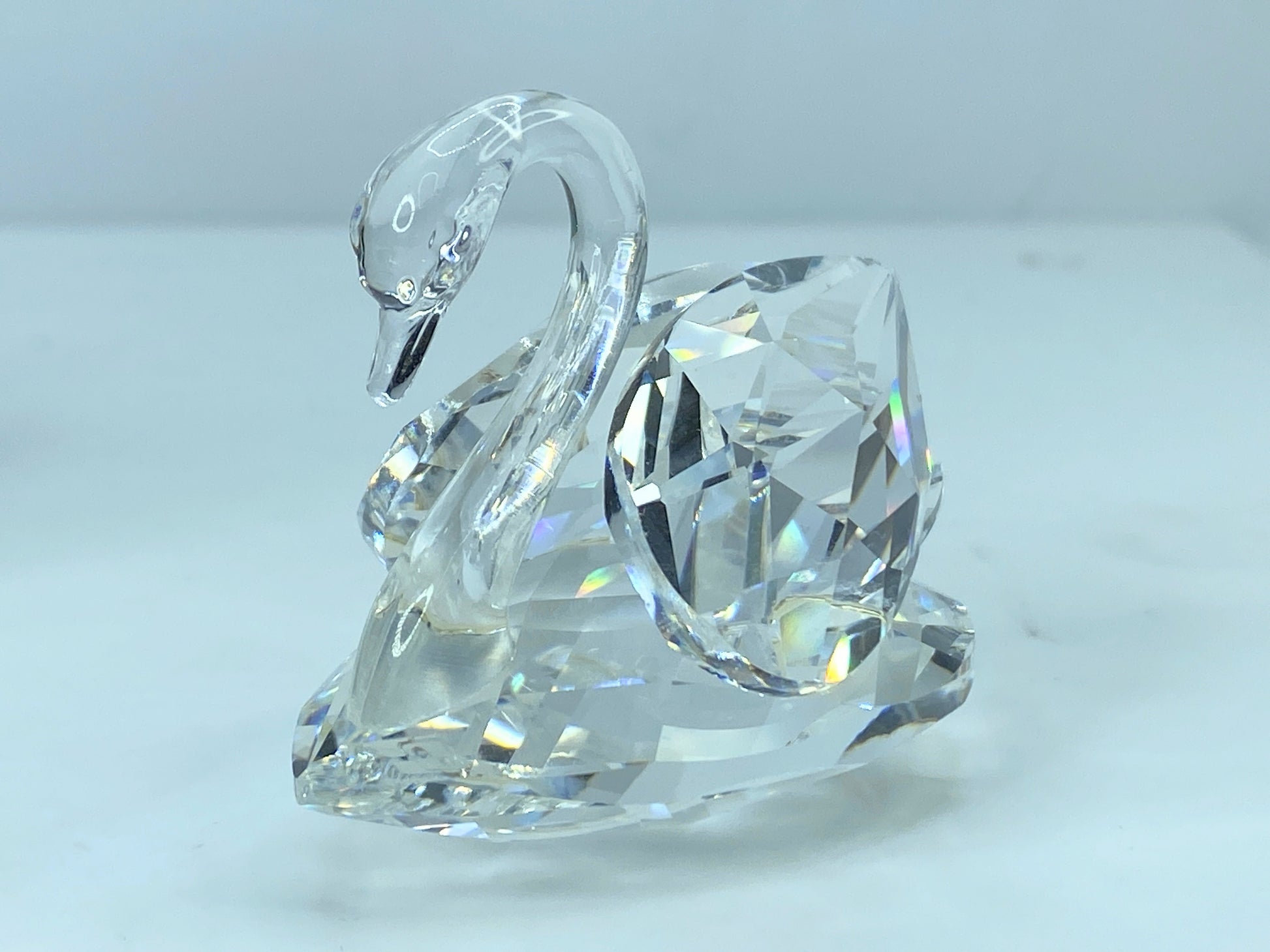 Swarovski Silver Crystal Figurine, Swan Medium COA Mirror S115