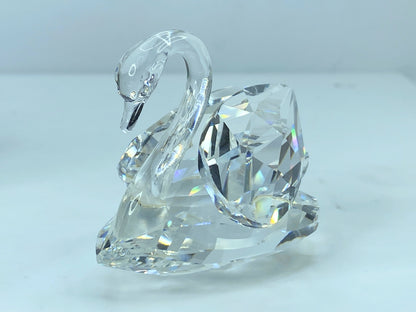 Swarovski Silver Crystal Figurine, Swan Medium COA Mirror S115