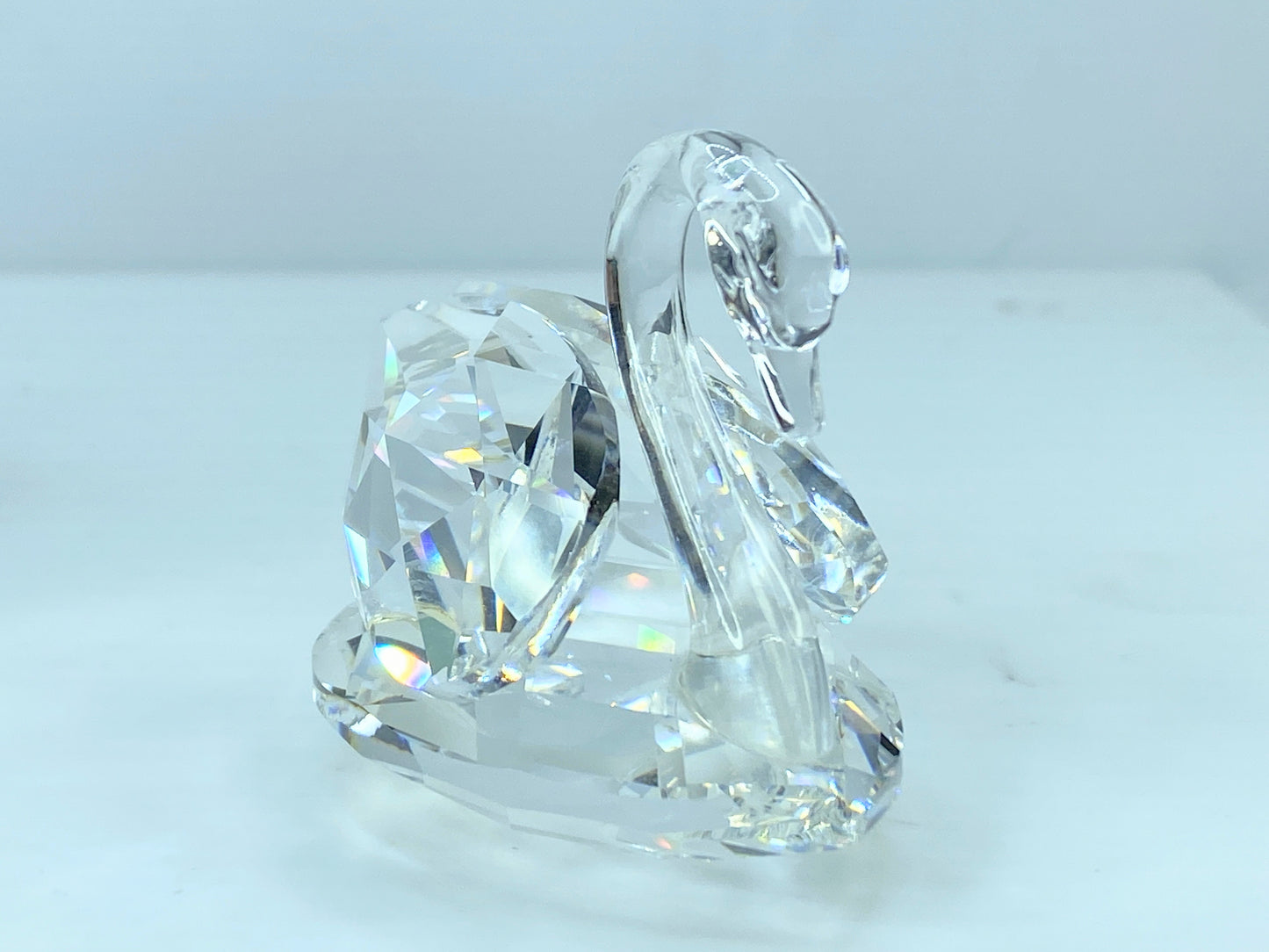 Swarovski Silver Crystal Figurine, Swan Medium COA Mirror S115