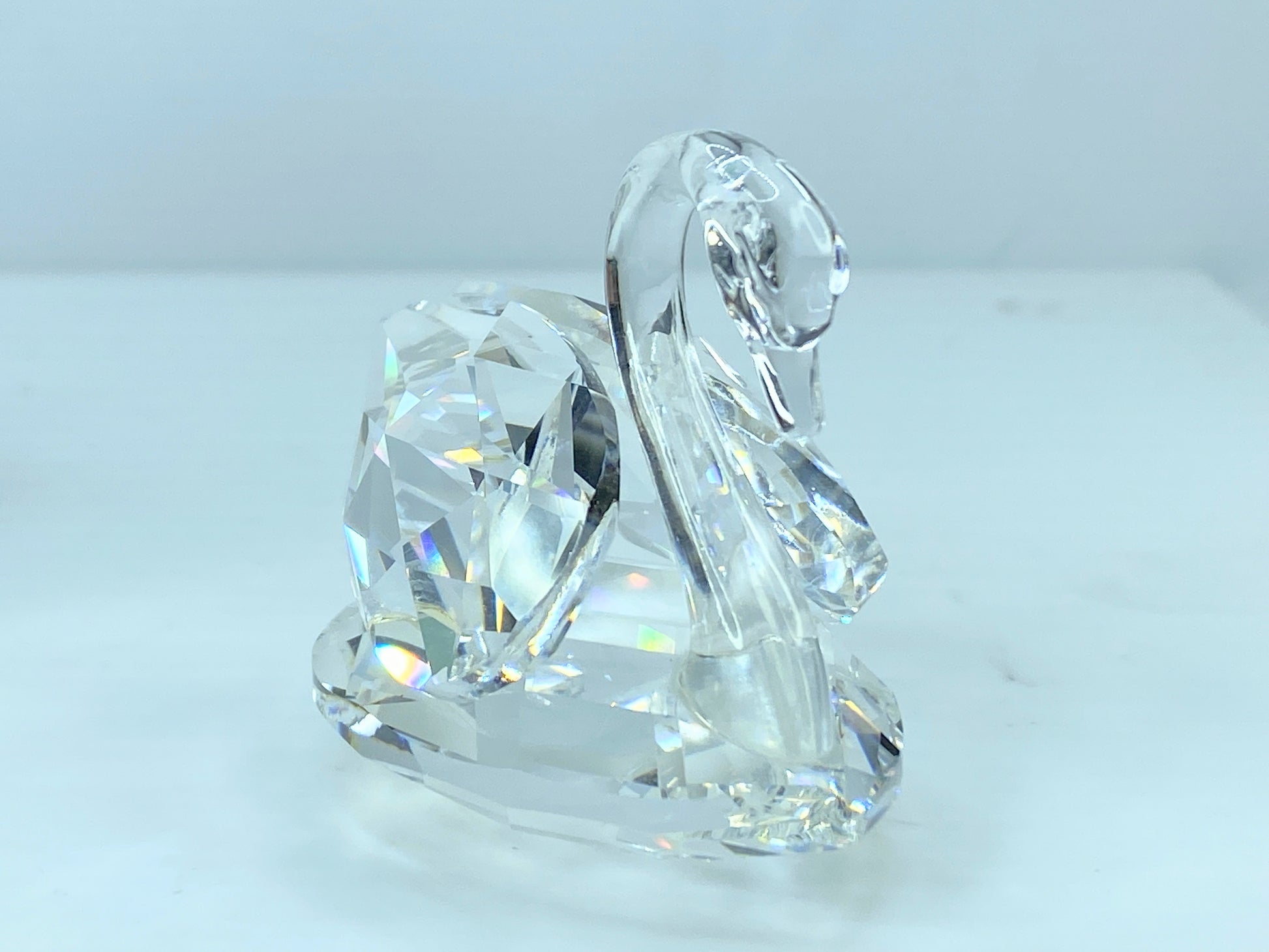 Swarovski Silver Crystal Figurine, Swan Medium COA Mirror S115