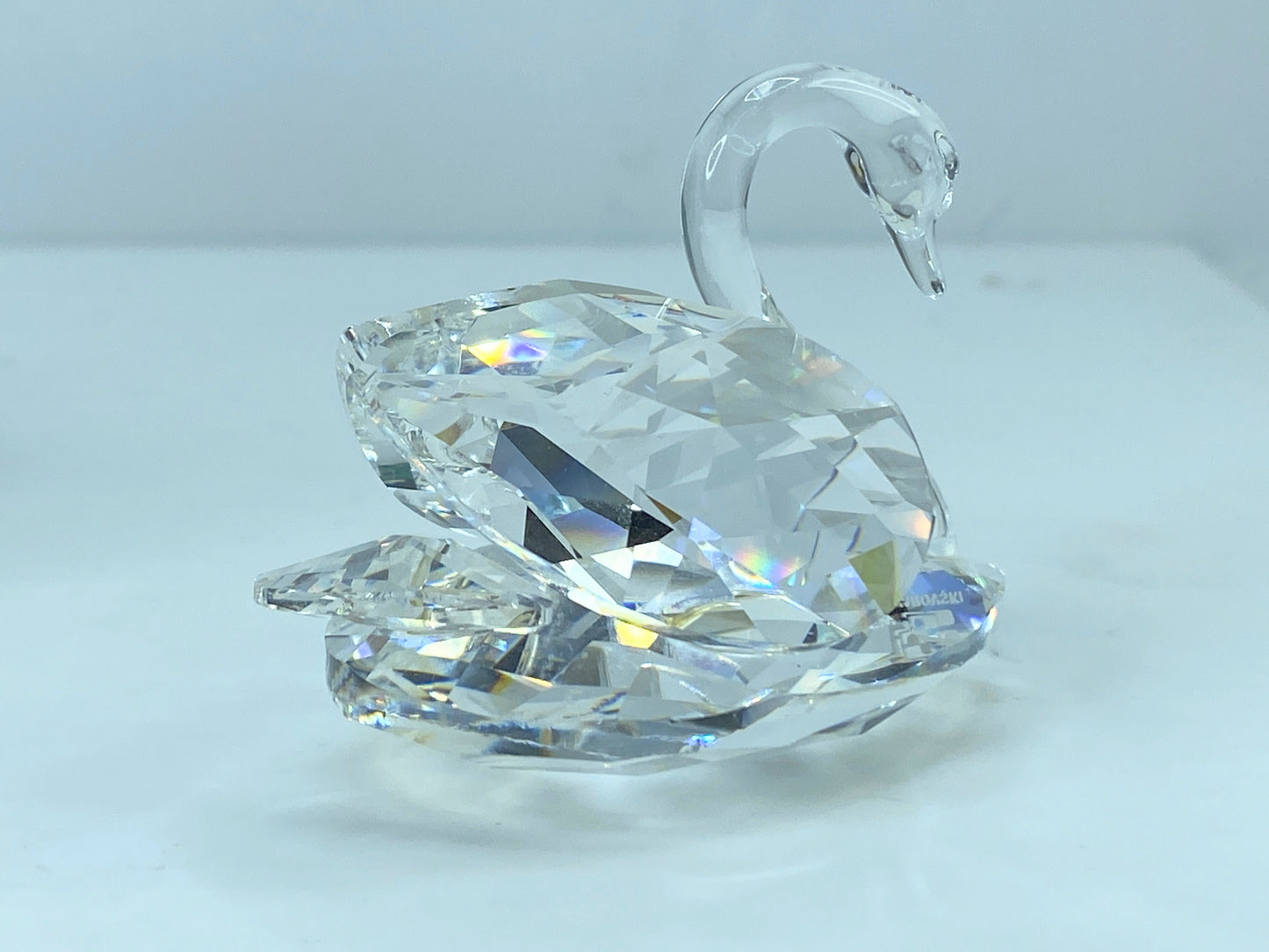Swarovski Silver Crystal Figurine, Swan Medium COA Mirror S115