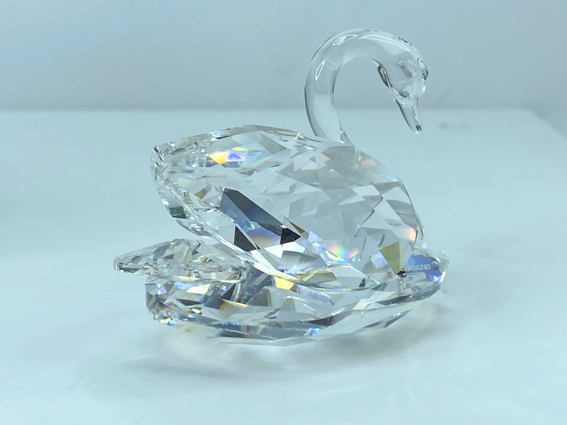 Swarovski Silver Crystal Figurine, Swan Medium COA Mirror S115