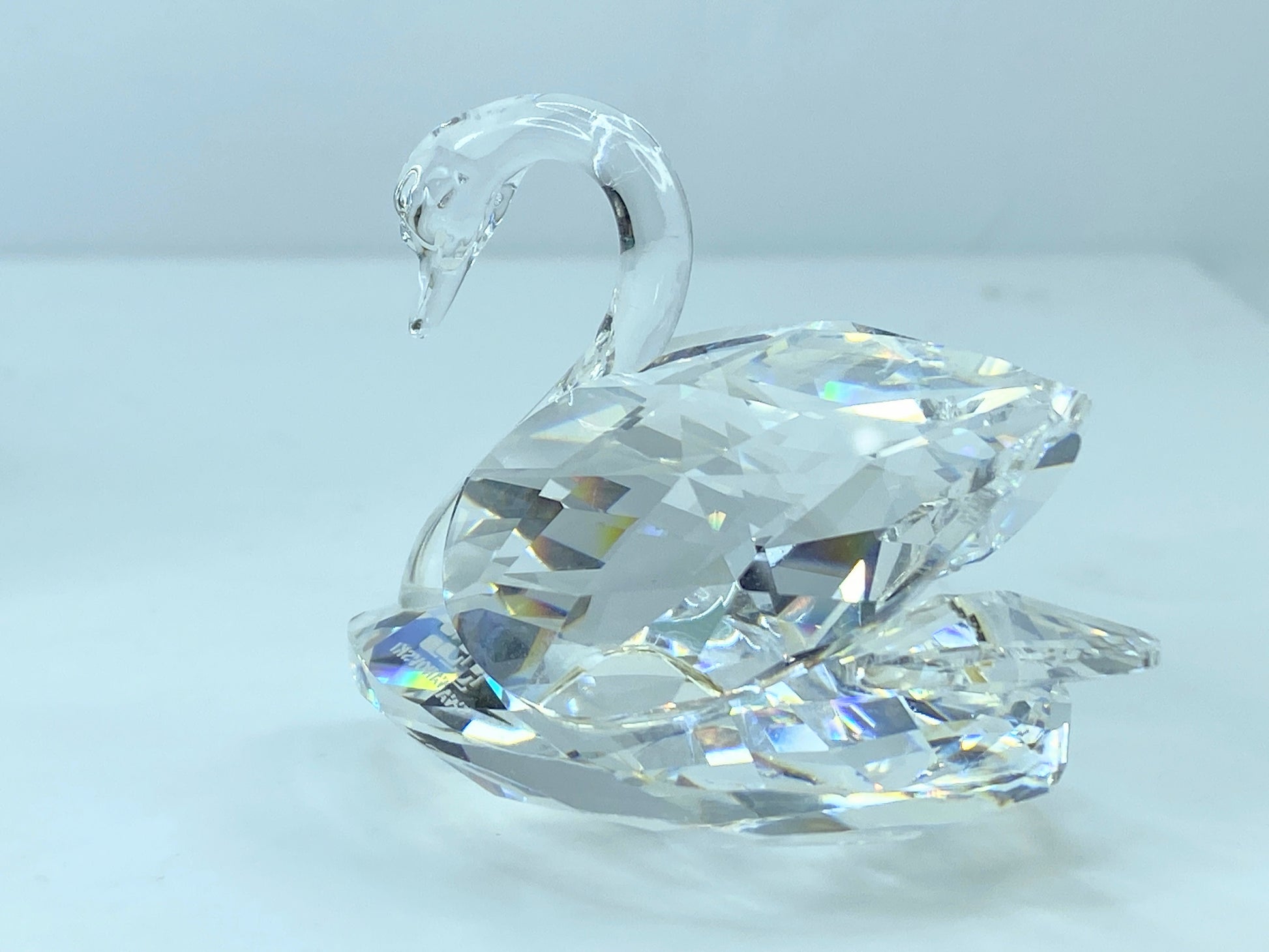 Swarovski Silver Crystal Figurine, Swan Medium COA Mirror S115