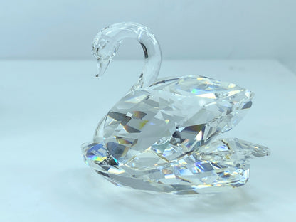 Swarovski Silver Crystal Figurine, Swan Medium COA Mirror S115
