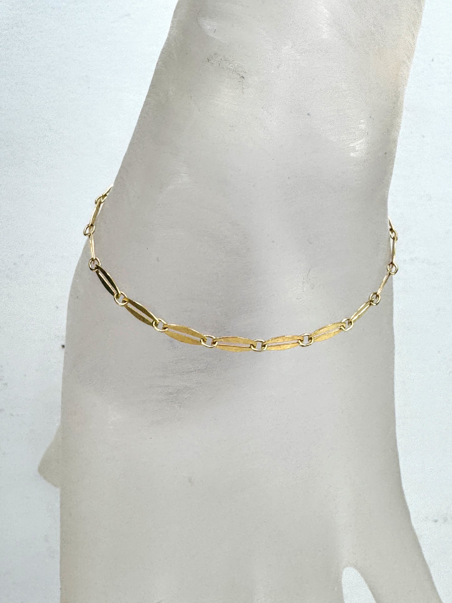Vintage French 18k gold mid-century fancy link bracelet 6.75" RL JR1897