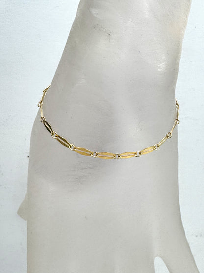 Vintage French 18k gold mid-century fancy link bracelet 6.75" RL JR1897