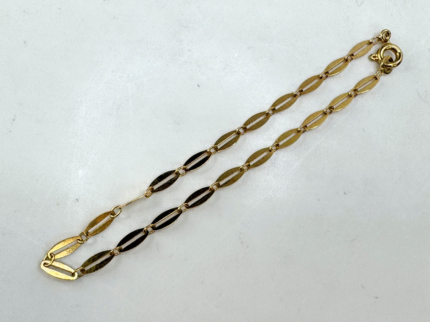 Vintage French 18k gold mid-century fancy link bracelet 6.75" RL JR1897