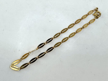 Vintage French 18k gold mid-century fancy link bracelet 6.75" RL JR1897