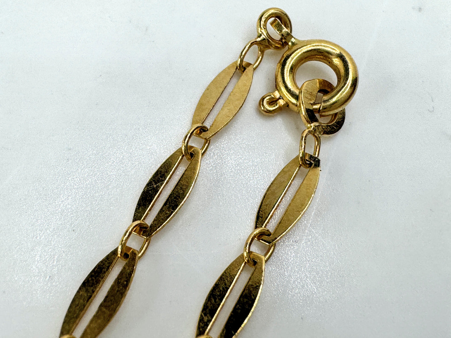 Vintage French 18k gold mid-century fancy link bracelet 6.75" RL JR1897