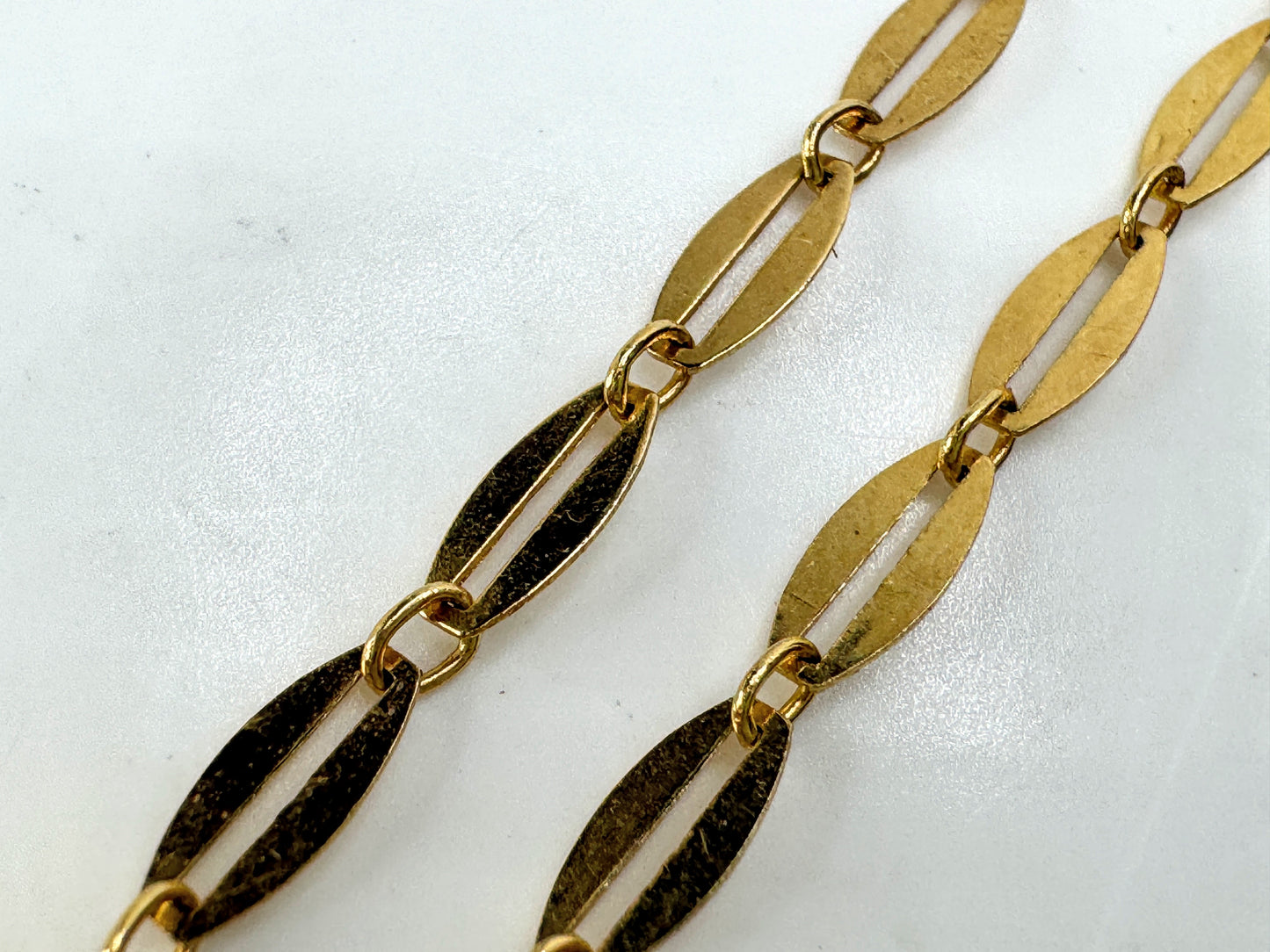 Vintage French 18k gold mid-century fancy link bracelet 6.75" RL JR1897