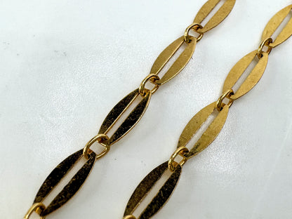 Vintage French 18k gold mid-century fancy link bracelet 6.75" RL JR1897