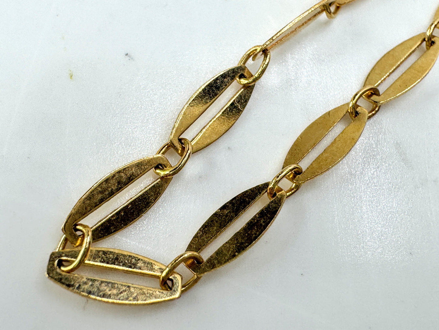 Vintage French 18k gold mid-century fancy link bracelet 6.75" RL JR1897