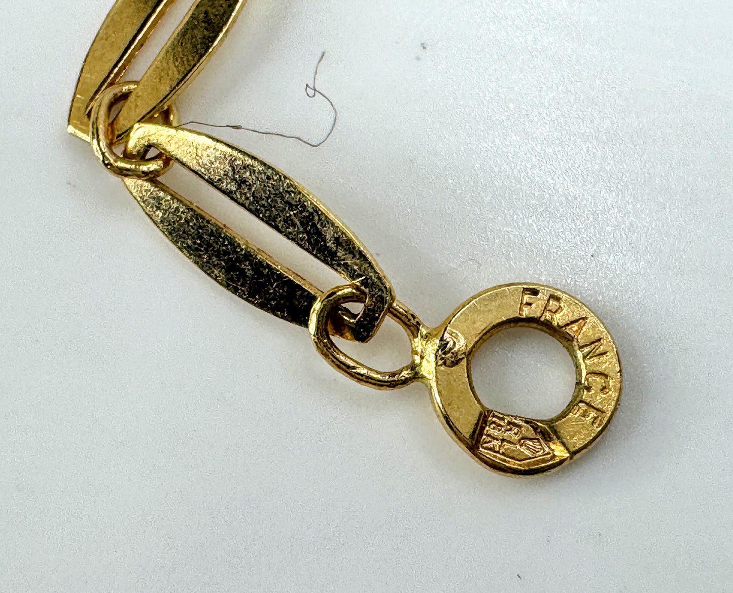 Vintage French 18k gold mid-century fancy link bracelet 6.75" RL JR1897