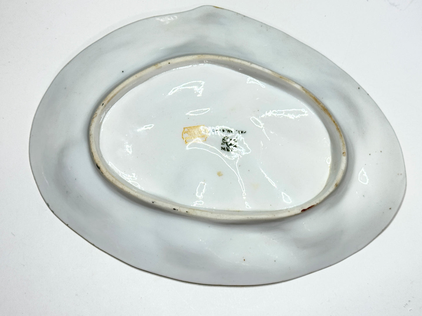 Antique UPW Hand-Painted Oyster Plate, Nautical Motif, French Style A714