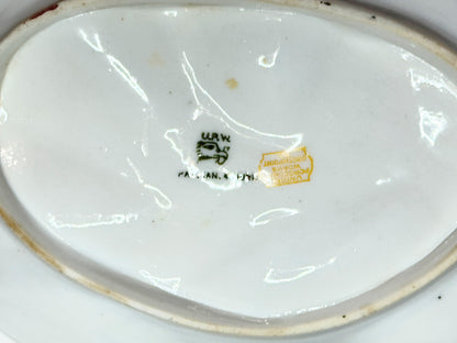 Antique UPW Hand-Painted Oyster Plate, Nautical Motif, French Style A714