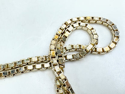 Vintage Gucci Sterling Silver G Logo Necklace 15" Box Chain Italy JR1899
