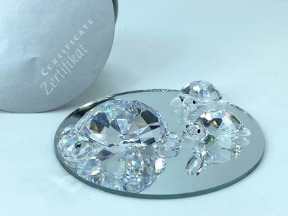 Swarovski Crystal Mom & baby Turtles (3) figurines COA Mirror S120
