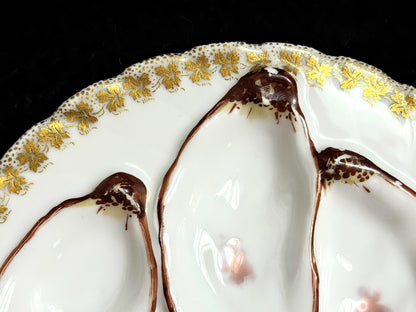 Antique Haviland Limoges 5-Well Oyster Plate Vintage mint 7.5" A1098