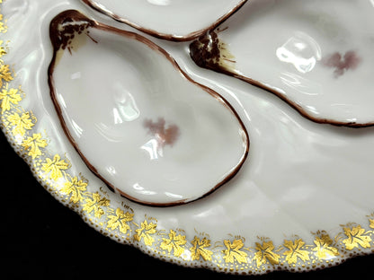 Antique Haviland Limoges 5-Well Oyster Plate Vintage mint 7.5" A1098