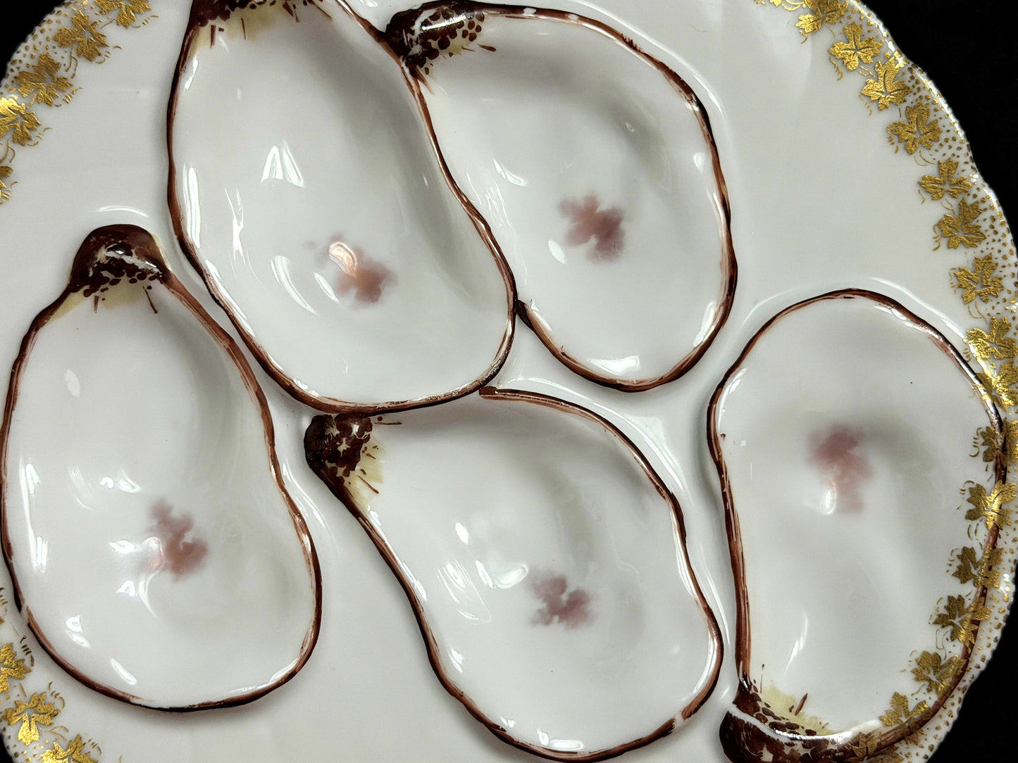 Antique Haviland Limoges 5-Well Oyster Plate Vintage mint 7.5" A1098