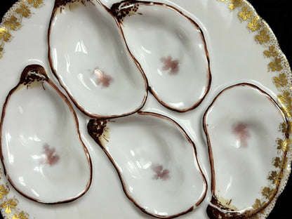 Antique Haviland Limoges 5-Well Oyster Plate Vintage mint 7.5" A1098