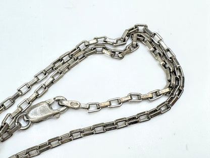 Vintage Gucci sterling silver geometric G pendant chain necklace 17.5in JR1900