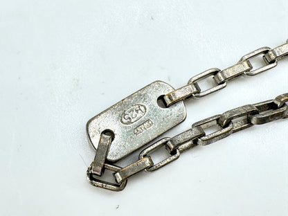 Vintage Gucci sterling silver geometric G pendant chain necklace 17.5in JR1900