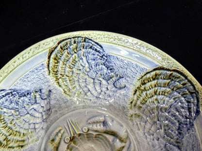 Mind-century Sarreguemines France Majolica Oyster Plate 10" Mint A1099