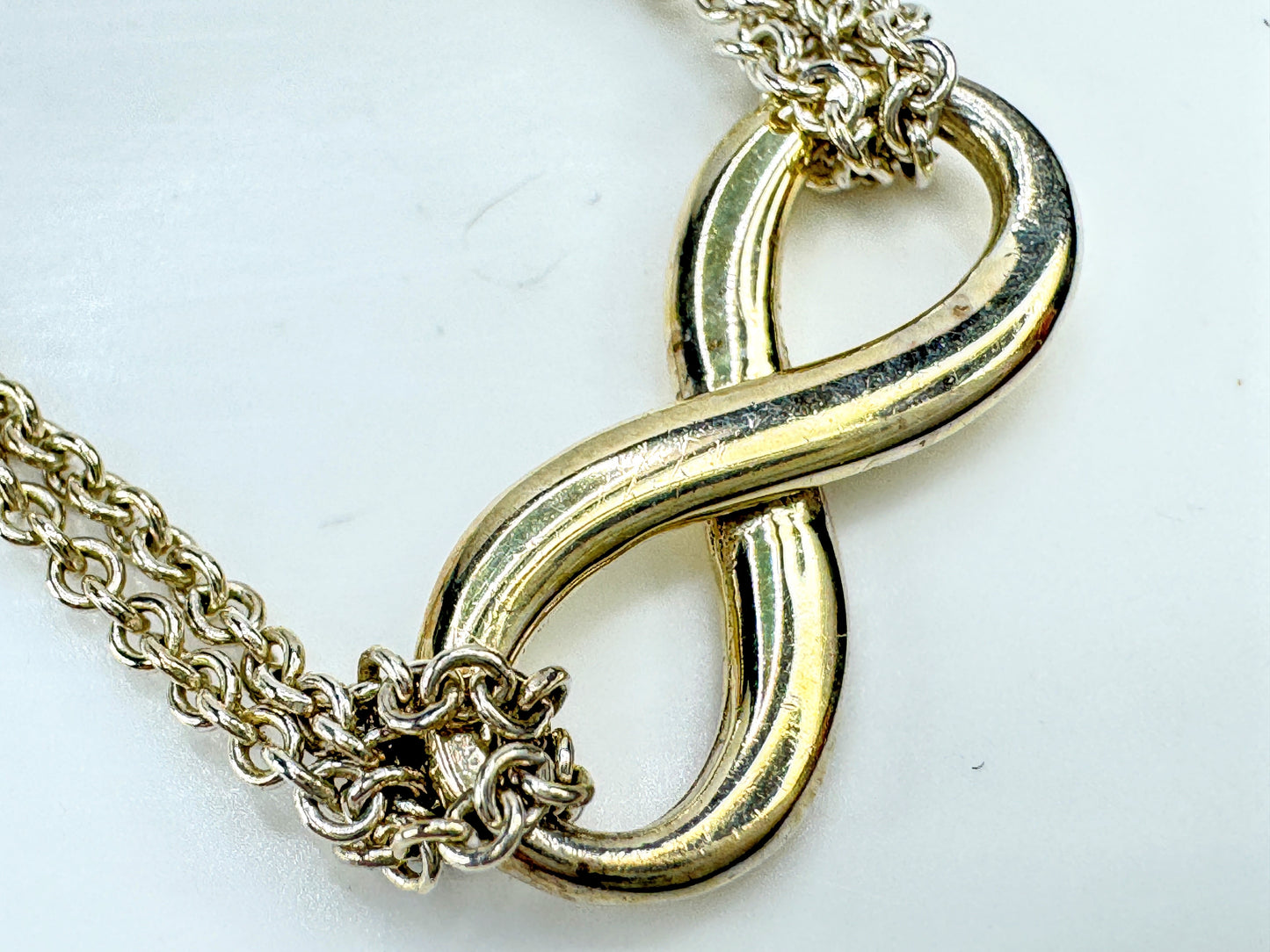 Vintage Tiffany Infinity sterling silver necklace 15" pendant necklace JR1864