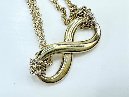 Vintage Tiffany Infinity sterling silver necklace 15" pendant necklace JR1864