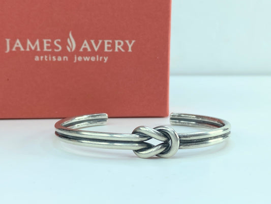 James Avery Sterling Silver Love Knot Cuff Bracelet Retired w/box 6.5" JR583