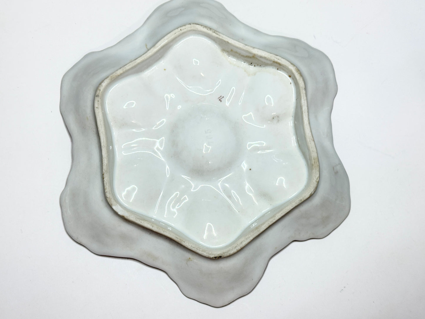 Antique French Oyster Plate, Soft Pastel Bloom Design, 8.8" Beauty A718