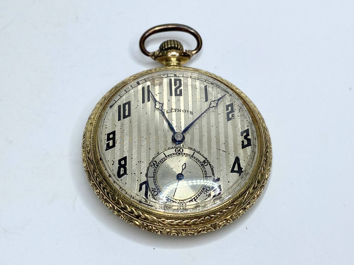 1926 Illinois Pocket Watch Open Face 12s 17 Jewels Gold Filled Running  SS169