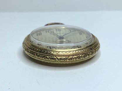 1926 Illinois Pocket Watch Open Face 12s 17 Jewels Gold Filled Running  SS169