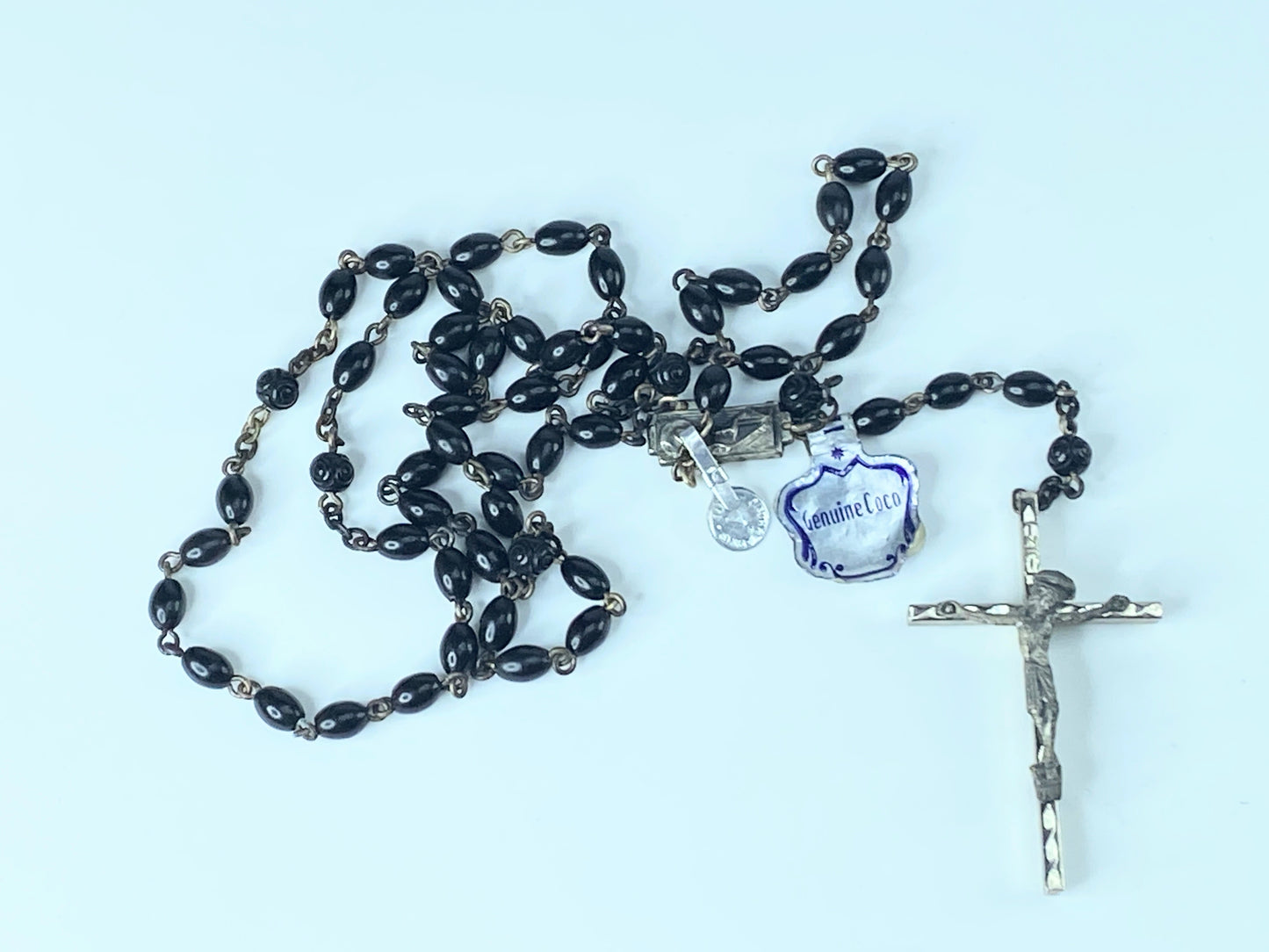 Italian Genuine COCO Rosary with leather Frano case JR8854