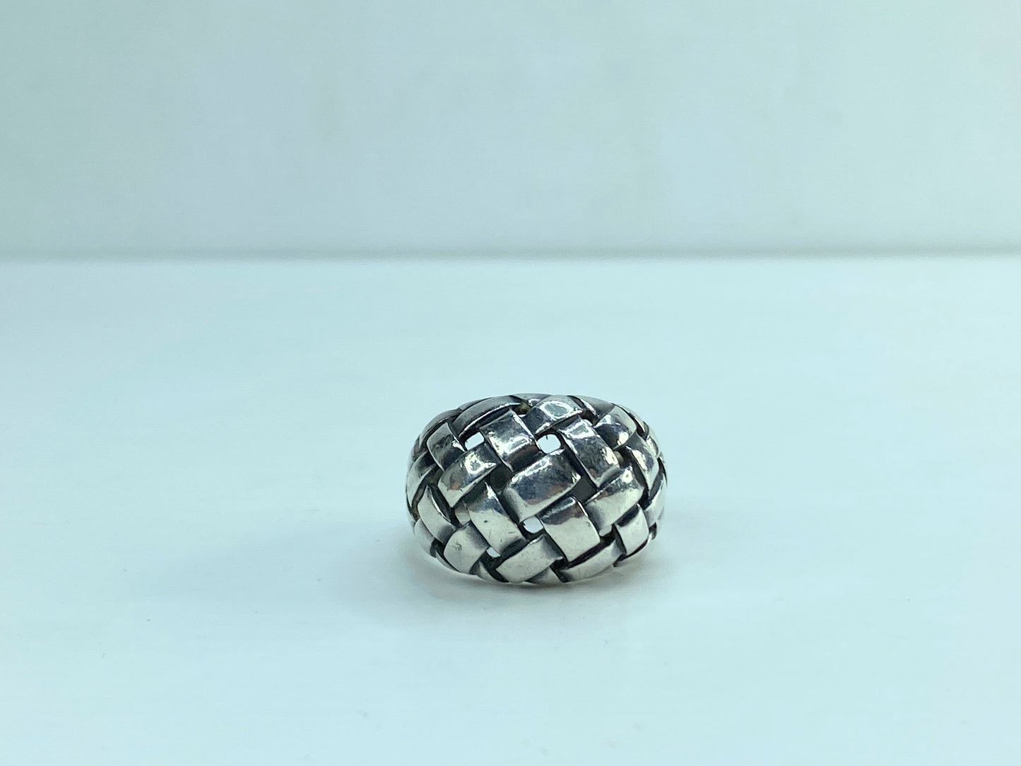 Retired James Avery Wide Woven Dome Ring Sterling Silver Size 7.5 JR584