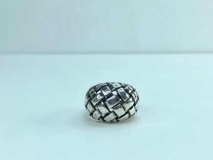 Retired James Avery Wide Woven Dome Ring Sterling Silver Size 7.5 JR584