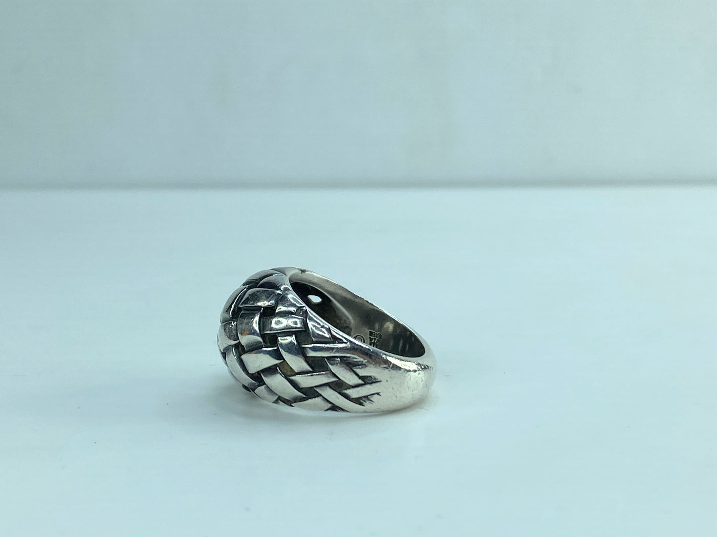 Retired James Avery Wide Woven Dome Ring Sterling Silver Size 7.5 JR584