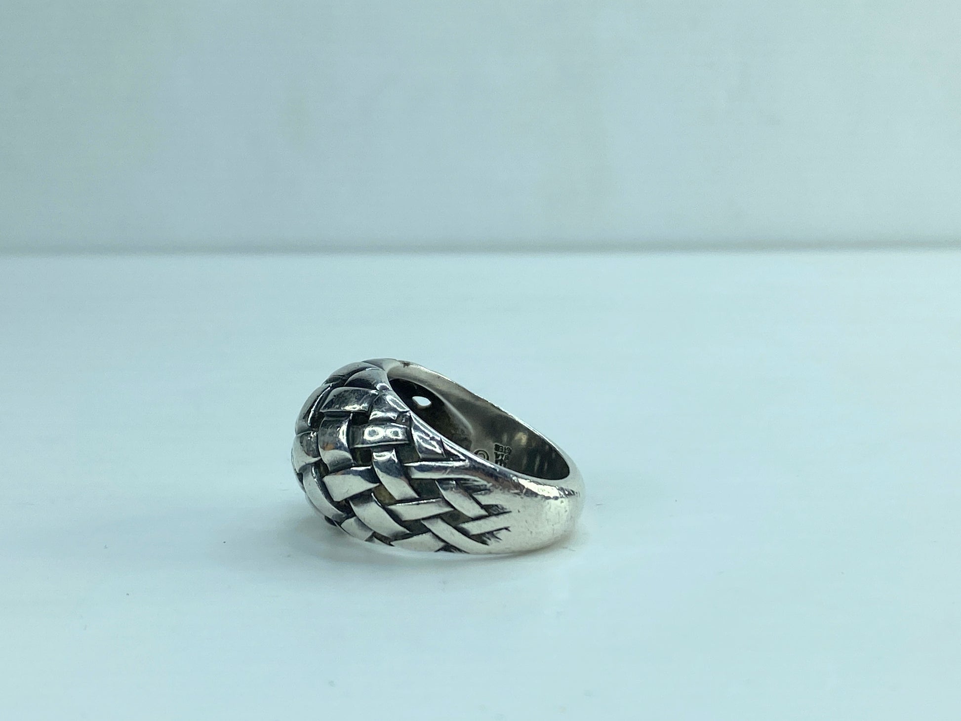Retired James Avery Wide Woven Dome Ring Sterling Silver Size 7.5 JR584
