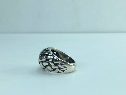 Retired James Avery Wide Woven Dome Ring Sterling Silver Size 7.5 JR584