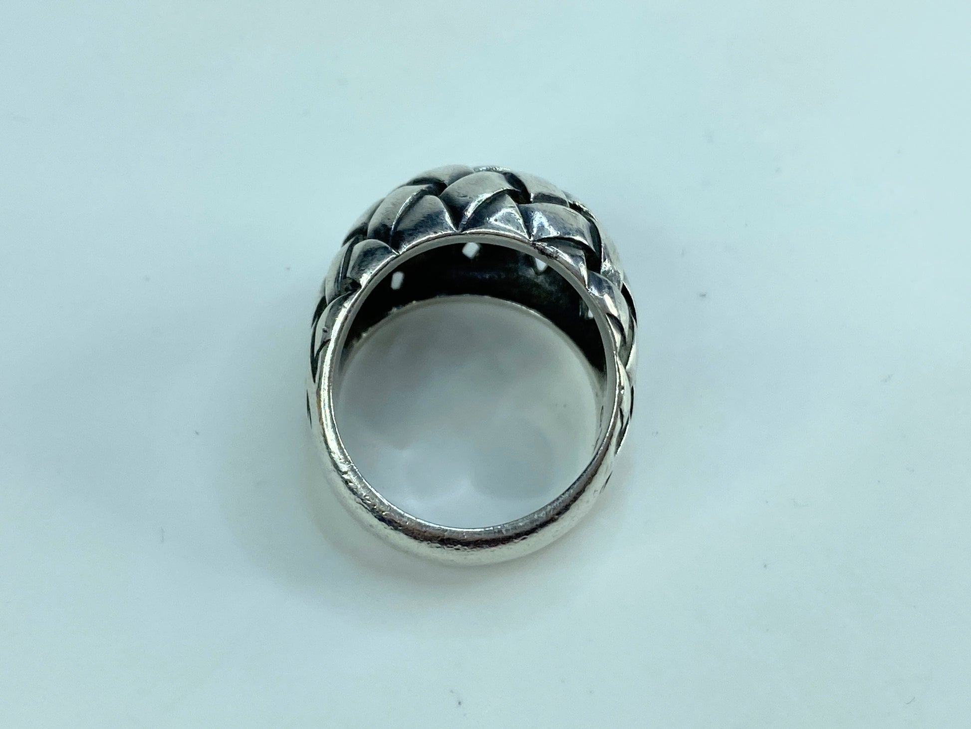 Retired James Avery Wide Woven Dome Ring Sterling Silver Size 7.5 JR584