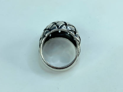 Retired James Avery Wide Woven Dome Ring Sterling Silver Size 7.5 JR584