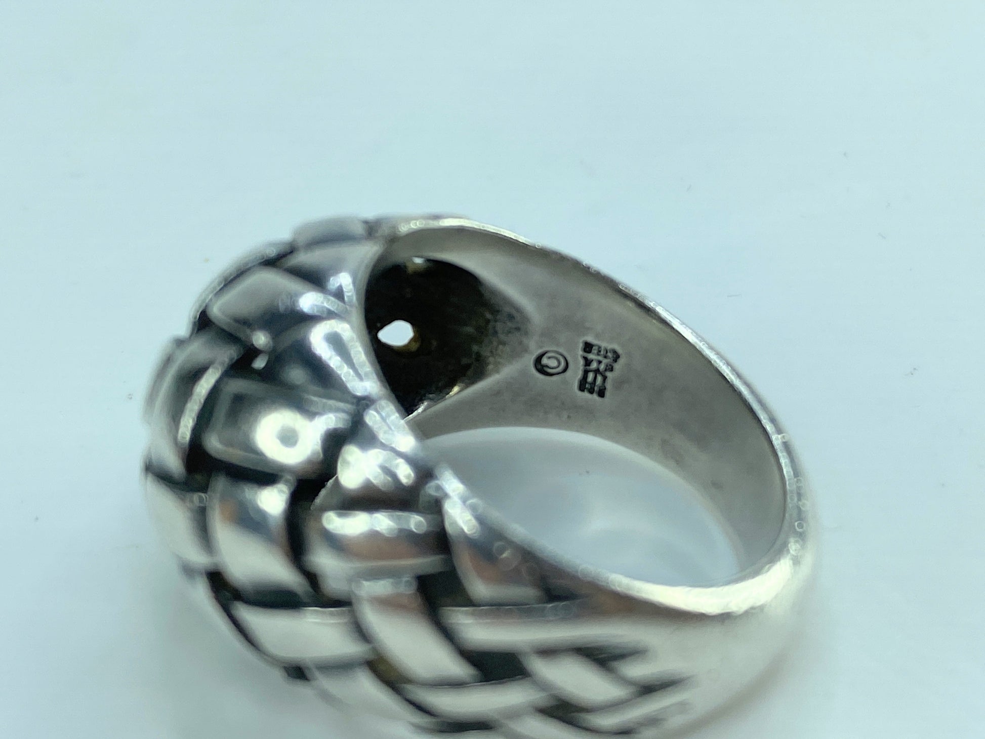 Retired James Avery Wide Woven Dome Ring Sterling Silver Size 7.5 JR584