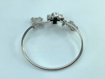 James Avery sterling St. Teresa Cross & Jerusalem Cross charms bangle 6.5" JR585