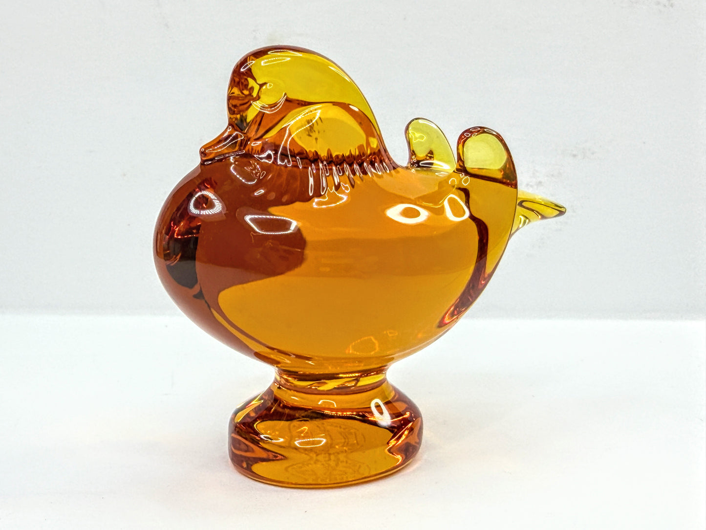 Baccarat Crystal Honey Orange Amber Mandarin Duck A1114