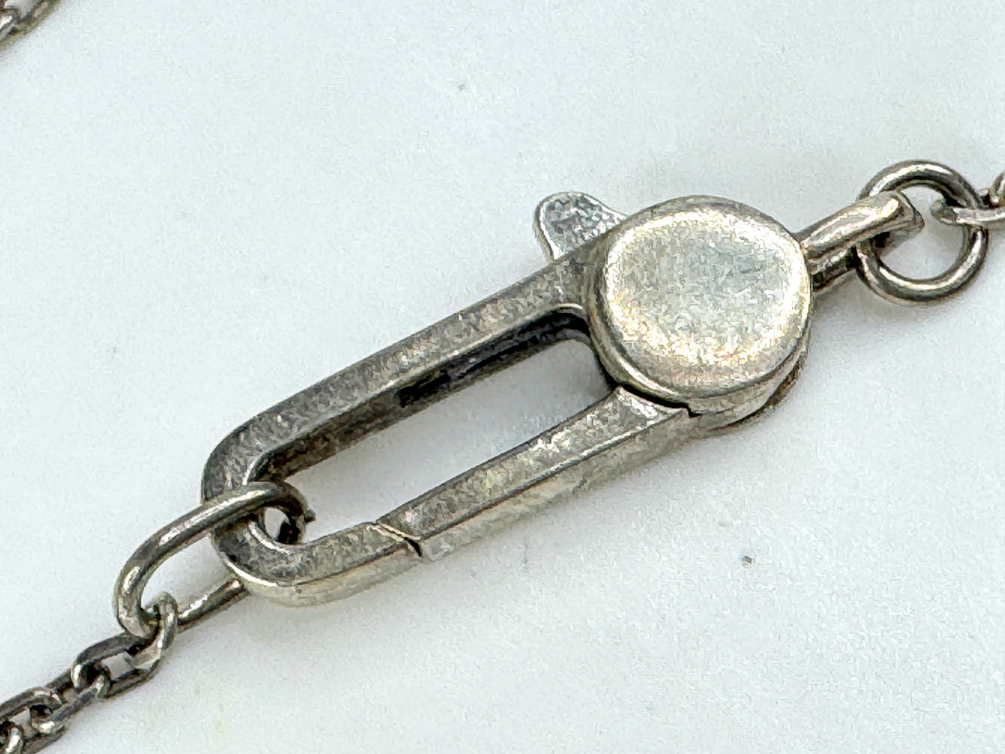 Vintage Gucci sterling silver tag pendant necklace 18" adjustable 6g 18" JR1904