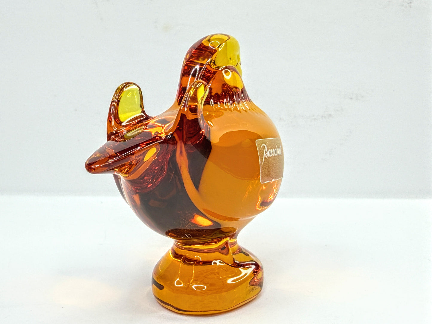 Baccarat Crystal Honey Orange Amber Mandarin Duck A1114