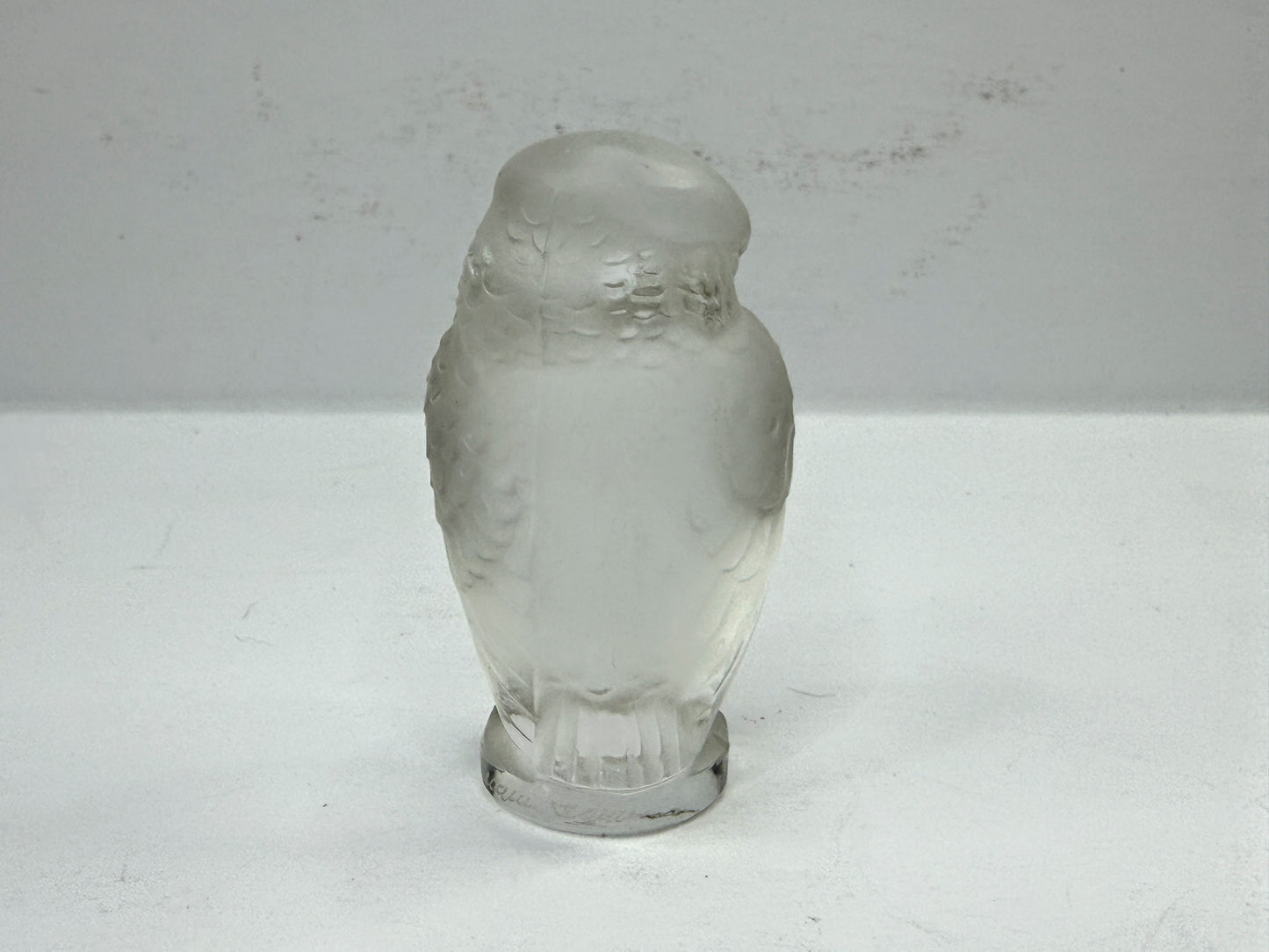Vintage Lalique France Frosted Crystal Owl Figurine Paperweight A1115