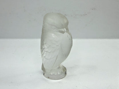 Vintage Lalique France Frosted Crystal Owl Figurine Paperweight A1115