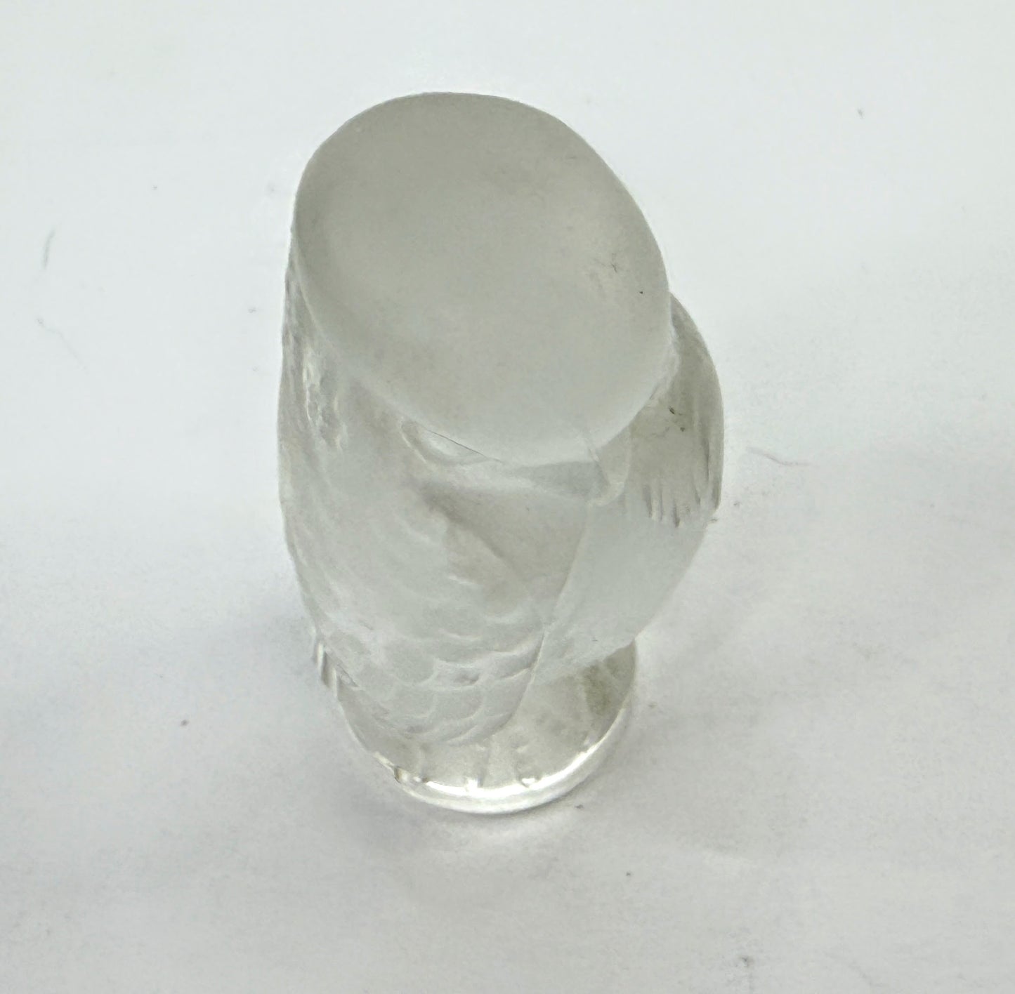 Vintage Lalique France Frosted Crystal Owl Figurine Paperweight A1115